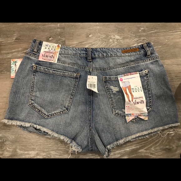 High Rise Ripped Jean Shorts - Picture 2 of 2